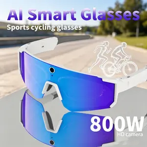 2026 new V06 intelligent AI glasses, equipped with an 800W high-definition camera, open headphones for shooting and recording, anti shake bicycle riding polarized windproof and waterproof goggles, suitable for outdoor sports for both men and women