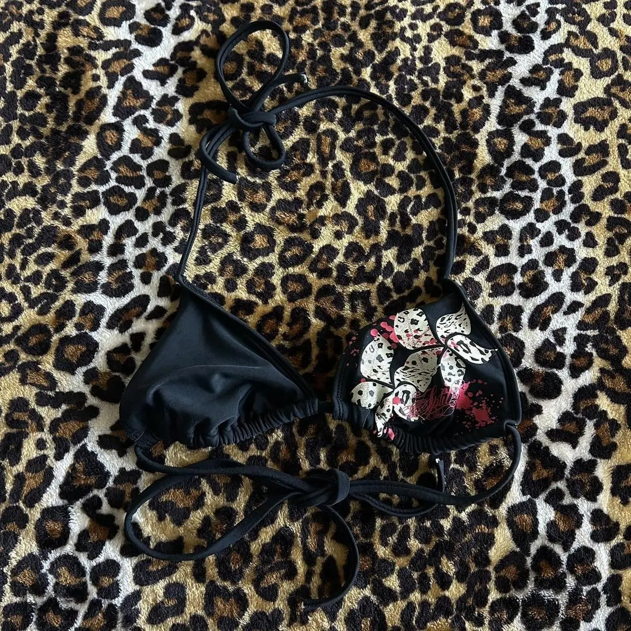 Women Y2k style Graphic Print Bikini Set Sexy Thong Swimsuit Two Pieces Bathing Suit 90s Gothic Bathing Suit Emo girls Swimwear