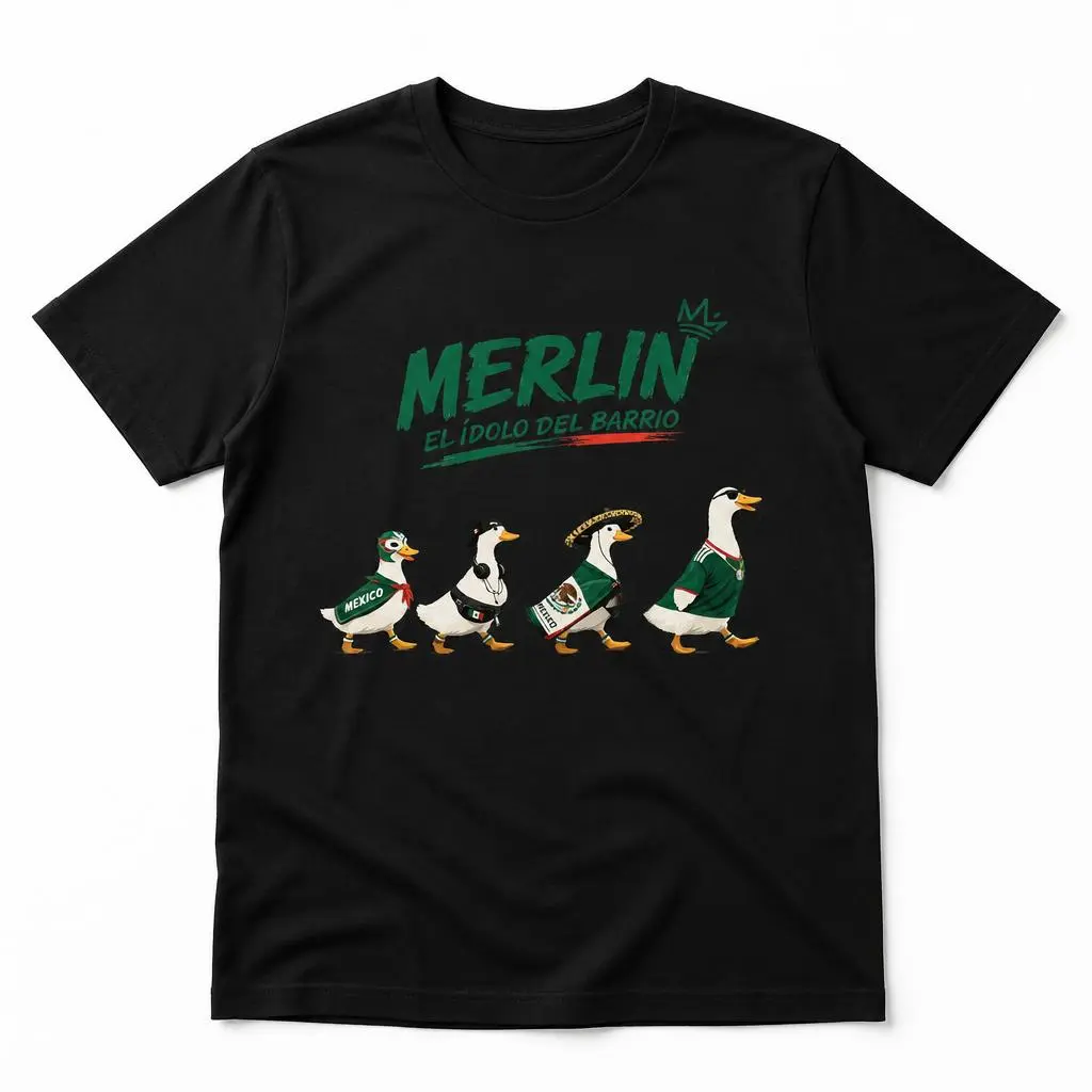 Merlin el Pato Merlin the Duck Mexico T Shirt for Men 100% Cotton Funny T-Shirt Tee Short Sleeve Gift