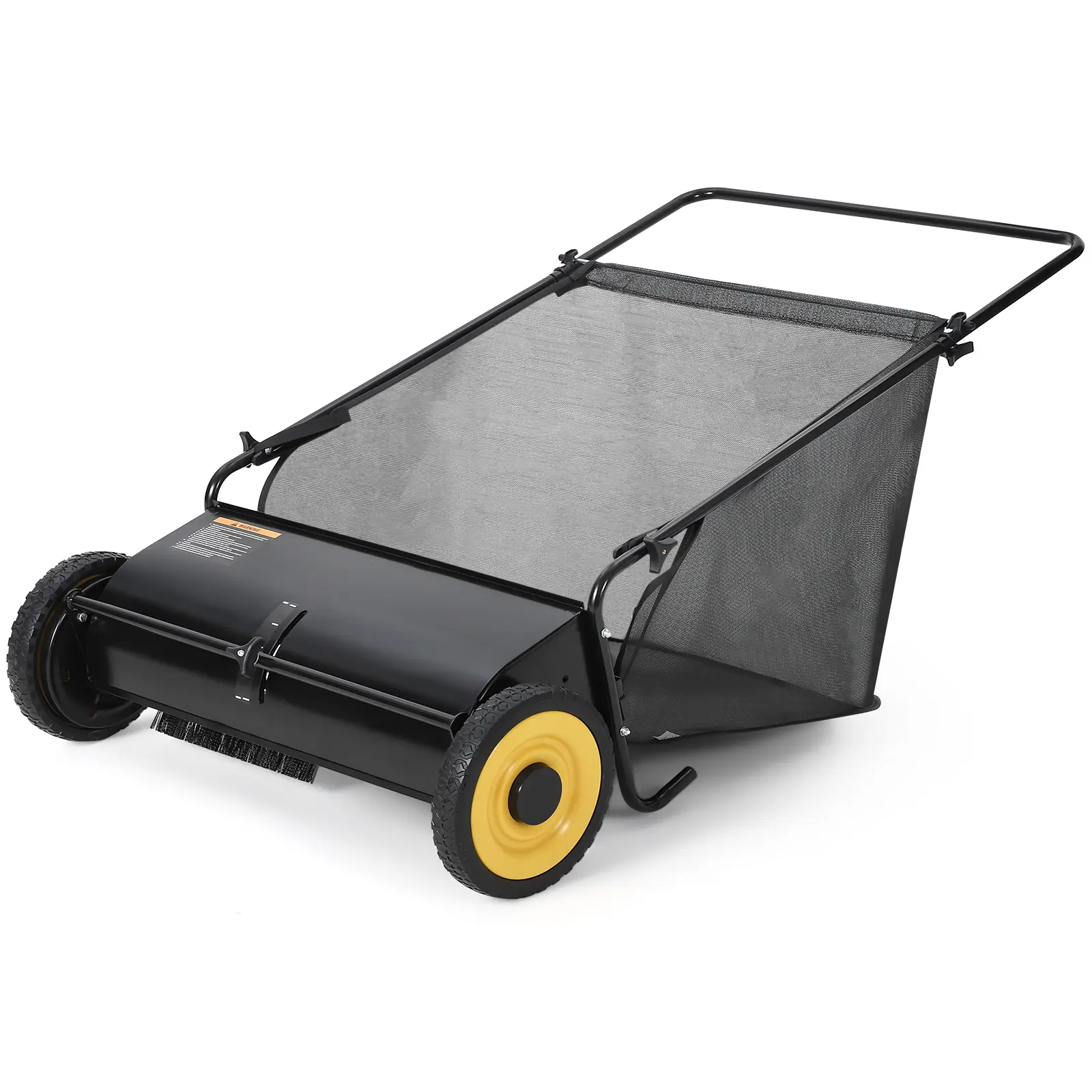 26-Inch Heavy-Duty Push Lawn Sweeper – 7 Cu. Ft. Large Grass Cutter – 4 Fast-Spinning Brushes – Adjustable Height – Durable Steel Frame & Rubber Wheels – Ideal for Leaves, Grass Clippings & Debris