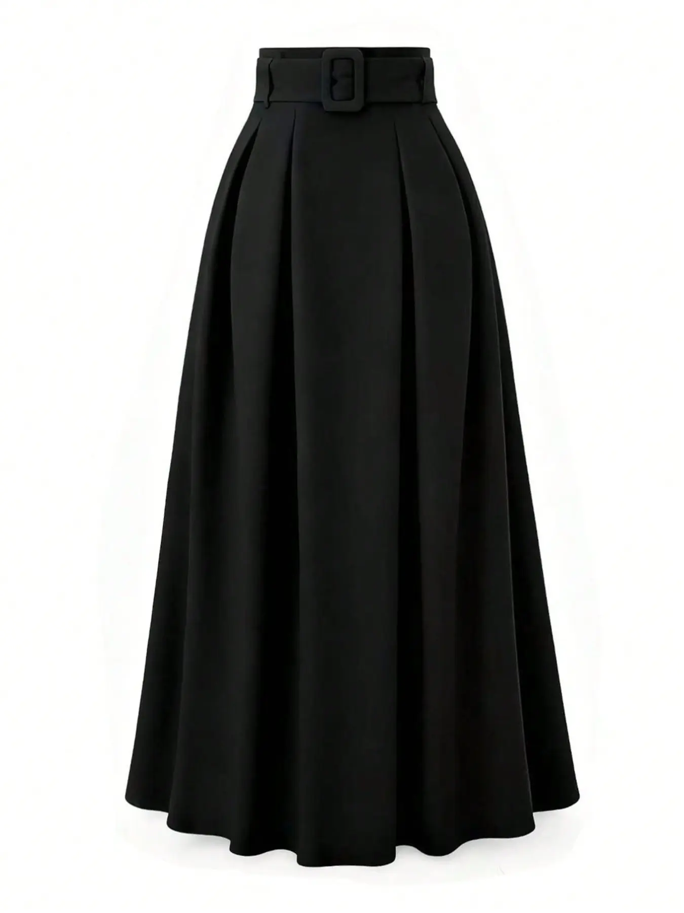 Women's High-Waisted Long Skirt, Loose-Fitting A-Line Design, Adjustable Waistband, Casual All-Season Wear, Elegant, Chic and Versatile