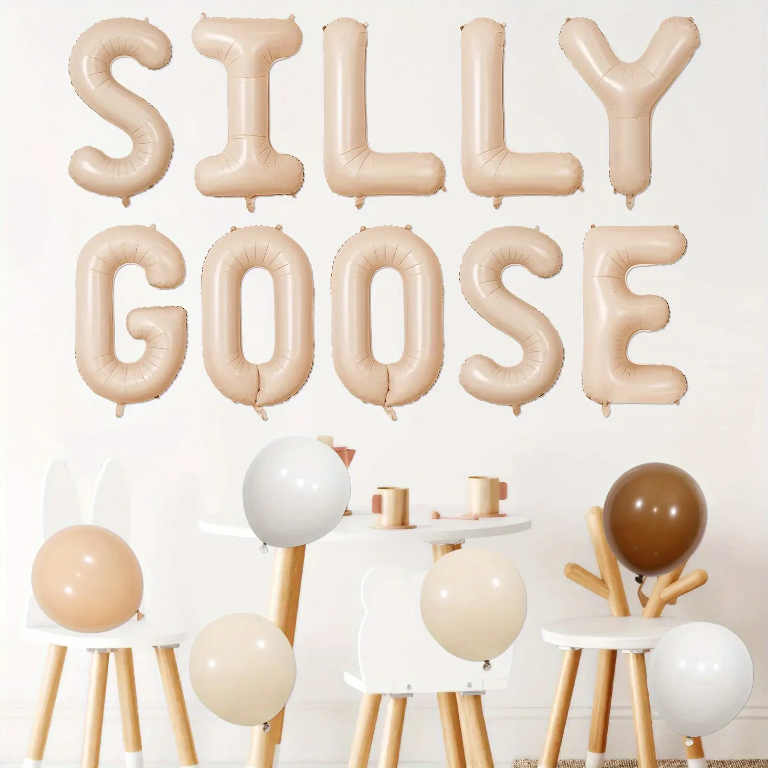 1Set Silly Goose Balloons Khaki Silly Goose Foil Balloons  Latex Balloons for Girls Boys Farm Animal Theme Birthday Patry Baby Shower Supplies