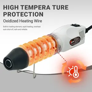 Dkeof Mini Heat Gun, 150C° - 300C°, Portable Quick Heat Gun, Industrial Grade, Mirror Nozzle Option, Craft Supplies, Overload Protection