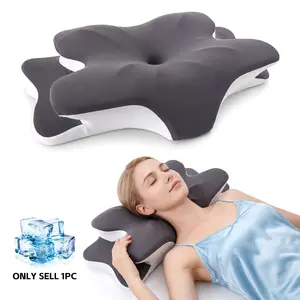 Butterfly wing memory cotton neck pillow, 3D partition support, back sleep traction cervical spine, side sleep without pressing hands, scientific head angle, auxiliary reduce snoring