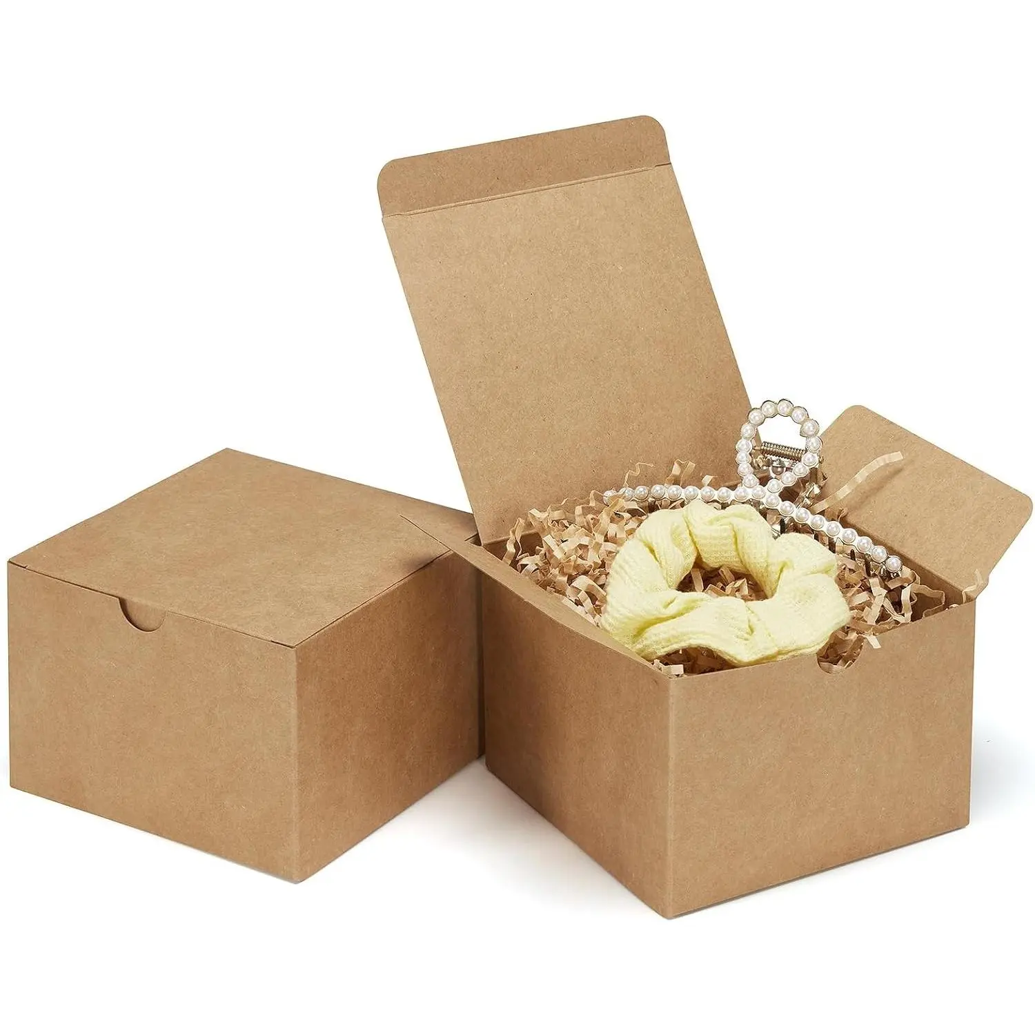 Brown Gift Boxes 5x5x3.5 25 Pack Kraft Paper Gift Boxes with Lids for Gifts, Crafting, Wedding, Birthday, Party, Cupcake