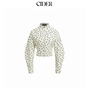 Cider Linen-blend Polka Dot High Neck Zip Through Jacket SummerFinds