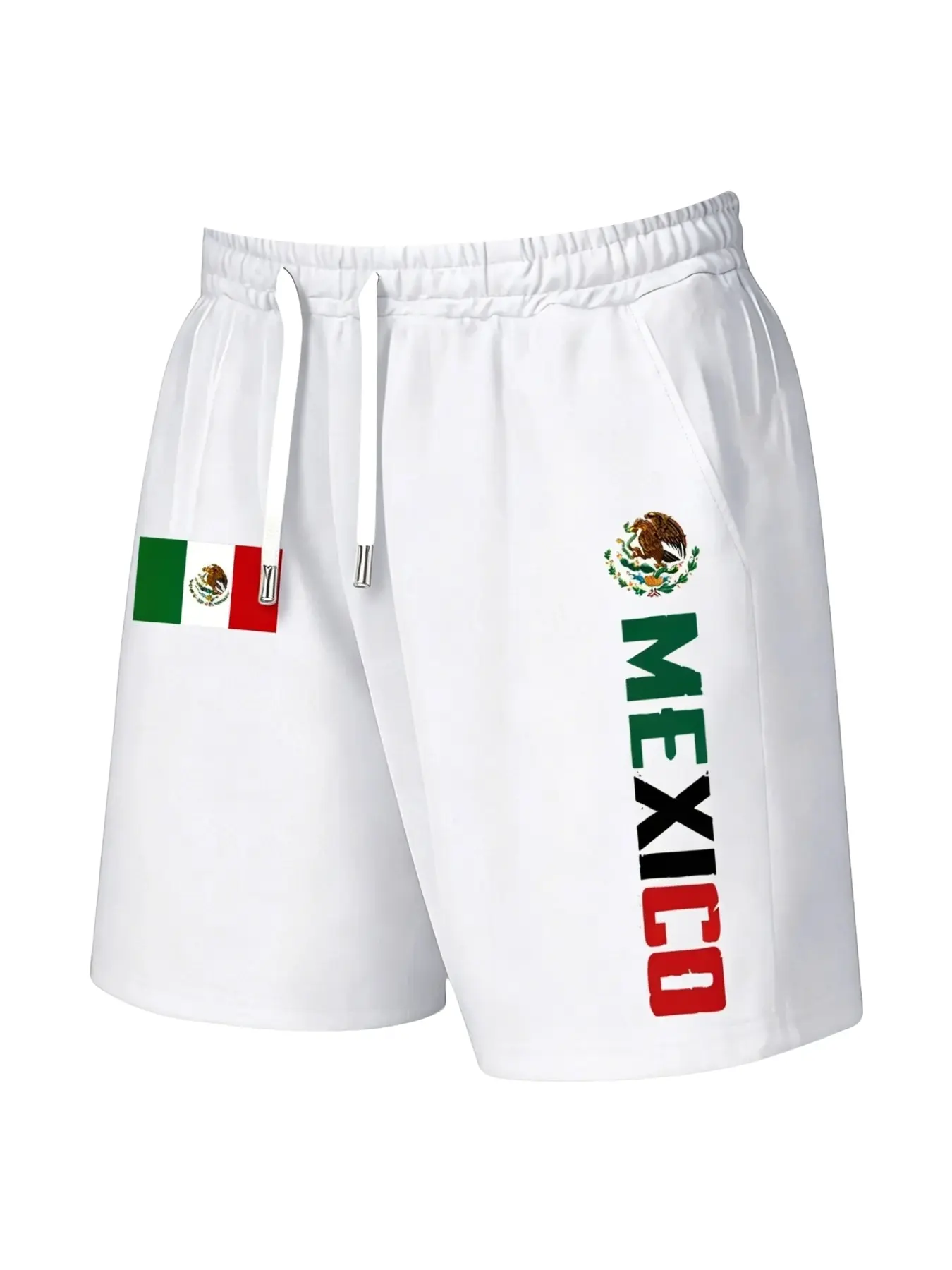 Men's Mexican Print Shorts, Summer Surf Shorts, Casual Outdoor Shorts, Loose Fit, Adjustable Drawstring, Trendy, Beach Vacation, Beachwear, Daily Casual, Breathable