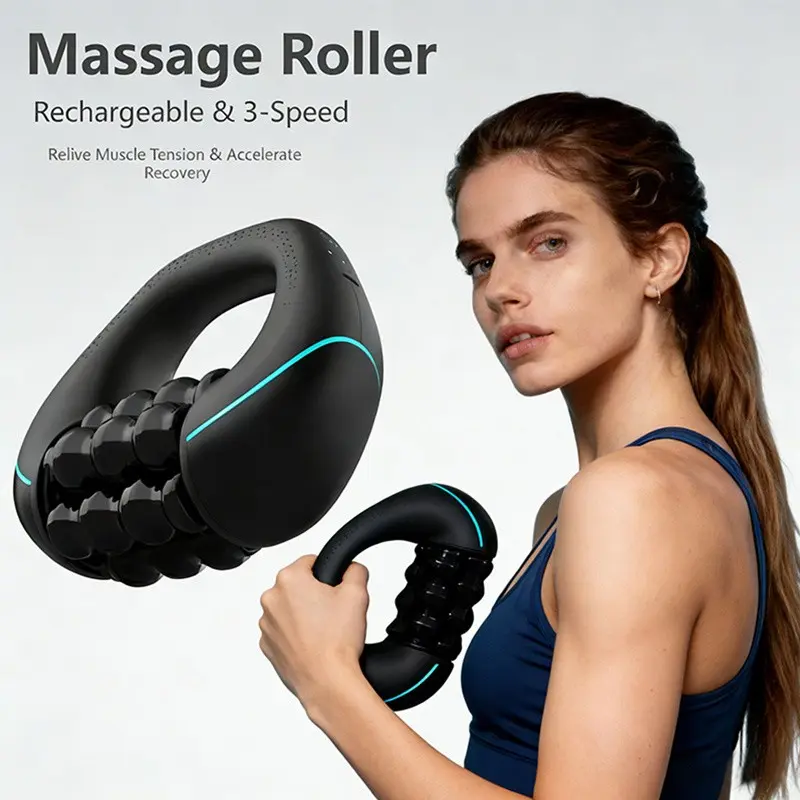 Electric Roller Impact Massager, Portable Rechargeable Handheld Massage Tool, USB Rechargeable Massagers, Muscle Massagers, Ideal for Arms, Legs, Back, Shoulders, Full Body