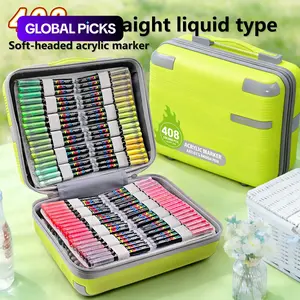 408 Color/360 Color Liquid Soft Tip Acrylic Paint Markers, Student Use Non-Translucent Layerable Watercolor Pens, High-Quality Art Painting Supplies #GLOBAL PICKS