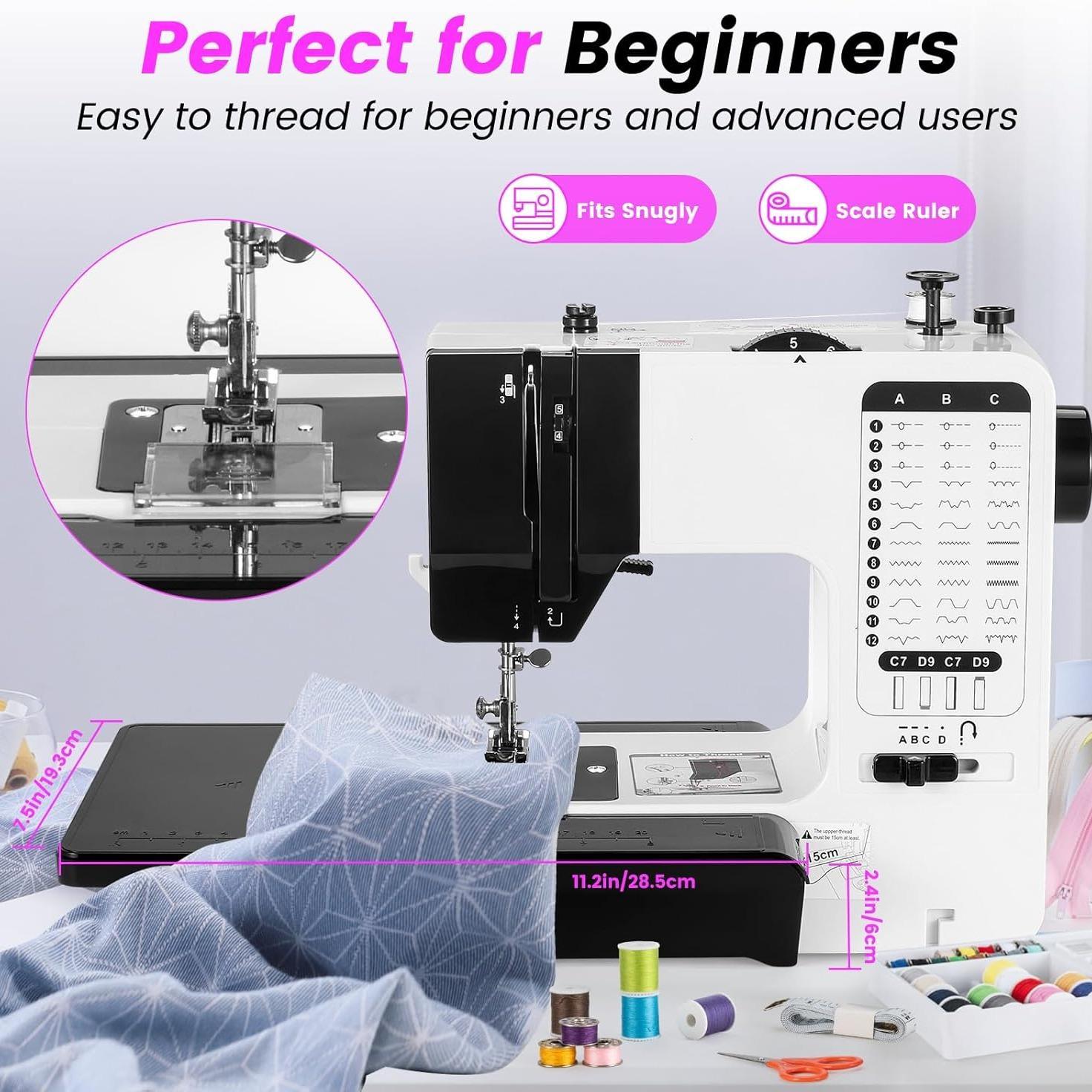 Portable Sewing Machine, Household Sewing Machine with 38 Sewing Functions, Sewing Machine with Extension Table, Foot Pedal & Accessories Set