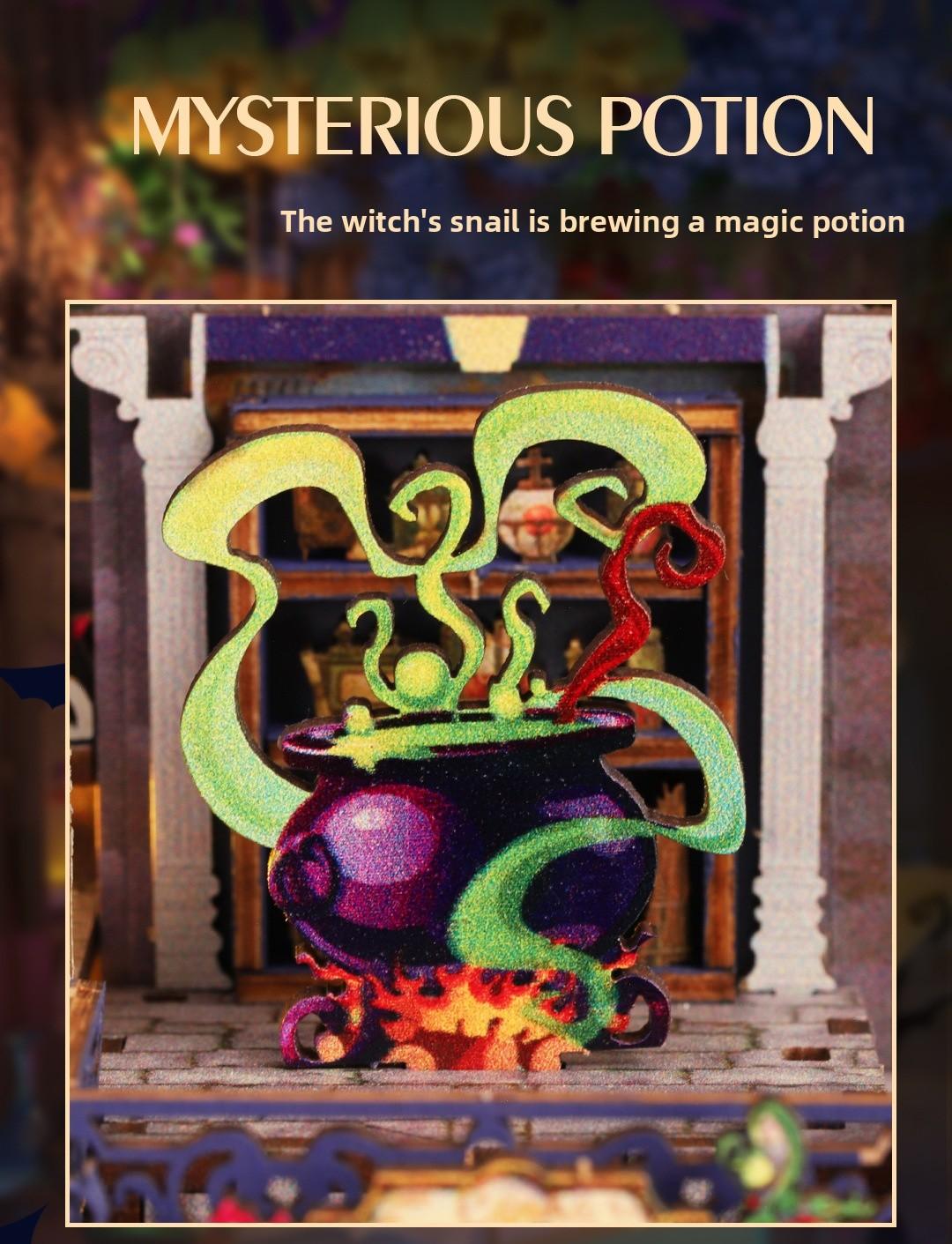 Magic Gate DIY Book Nook Kit - 3D Wooden Puzzle Miniature House with  Light| Enchanted Library Bookshelf Decor| Perfect Creative Gift for Hobbyists & Magic Fans