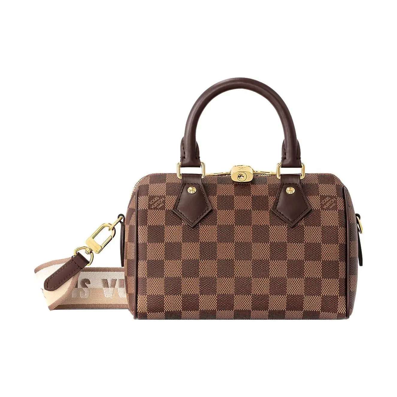 Women's Louis Vuitton Speedy 20 Handbag - Elegant, Detachable Adjustable Strap, Durable Coated Canvas & Leather, Carry-All Design, Zip Closure, Brown, Elegant Women's Handbags, Detachable Women's Handbags