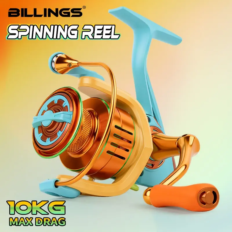Billings Hx Spinning Reel 1000-6000 Series, 4.7:1/5.0:1 Gear Ratio, 22lb Brake Force, Metal Line Winder, Universal Fishing Reel
