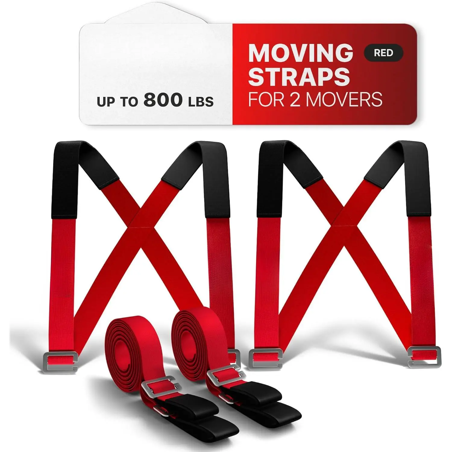 Moving Straps - 2 Pairs - Lifting Straps for 2 Movers - Furniture Moving Straps to Move Furniture Easily and Safely - Perfect for Lifting and Moving Equipment, Appliances, Heavy Objects!
