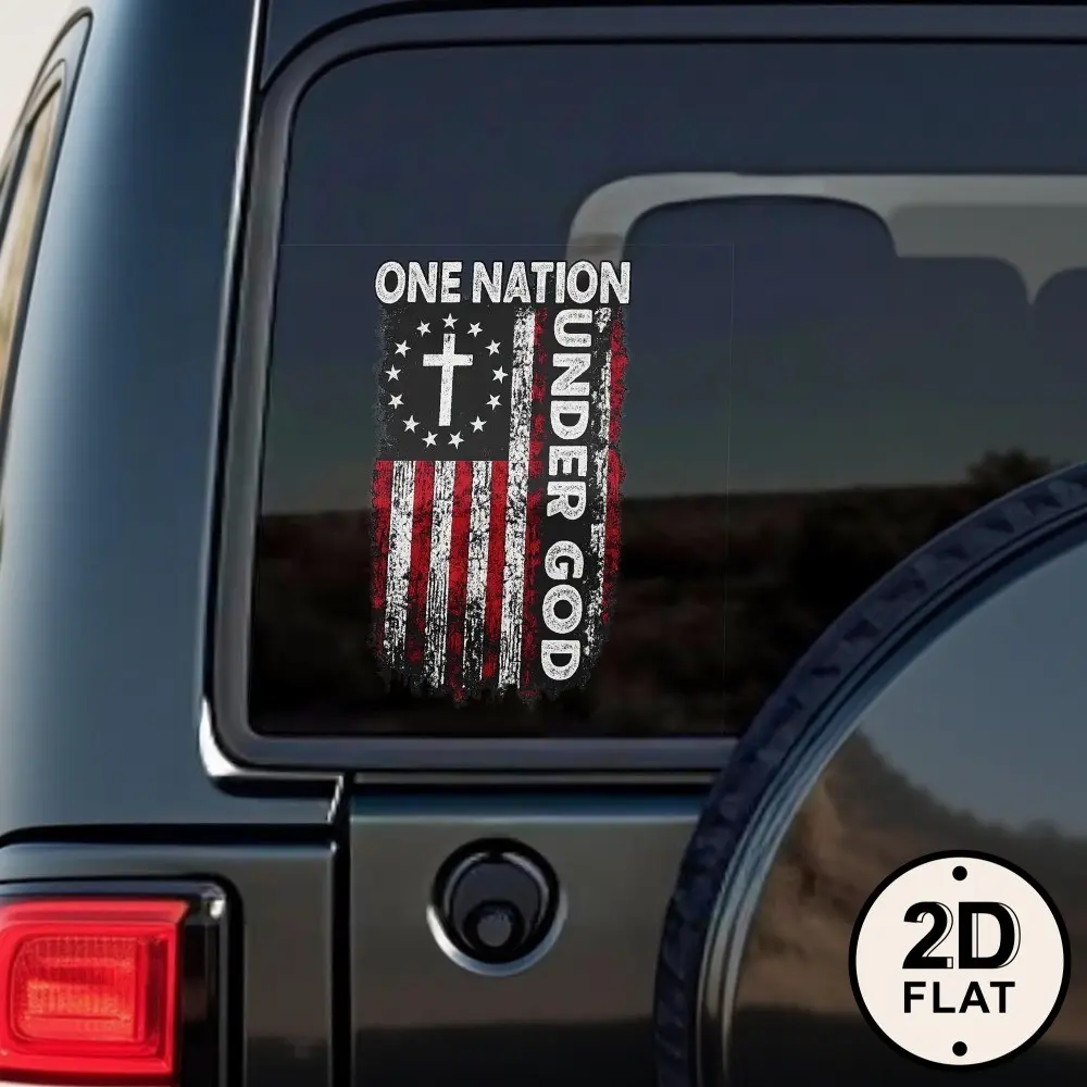1 Pc Cross Flag Car Window Decal – Waterproof vinyl sticker for car windows, windshields and glass. Durable self-adhesive cross design for cars, trucks, SUVs and home windows, easy to apply and remove without residue.