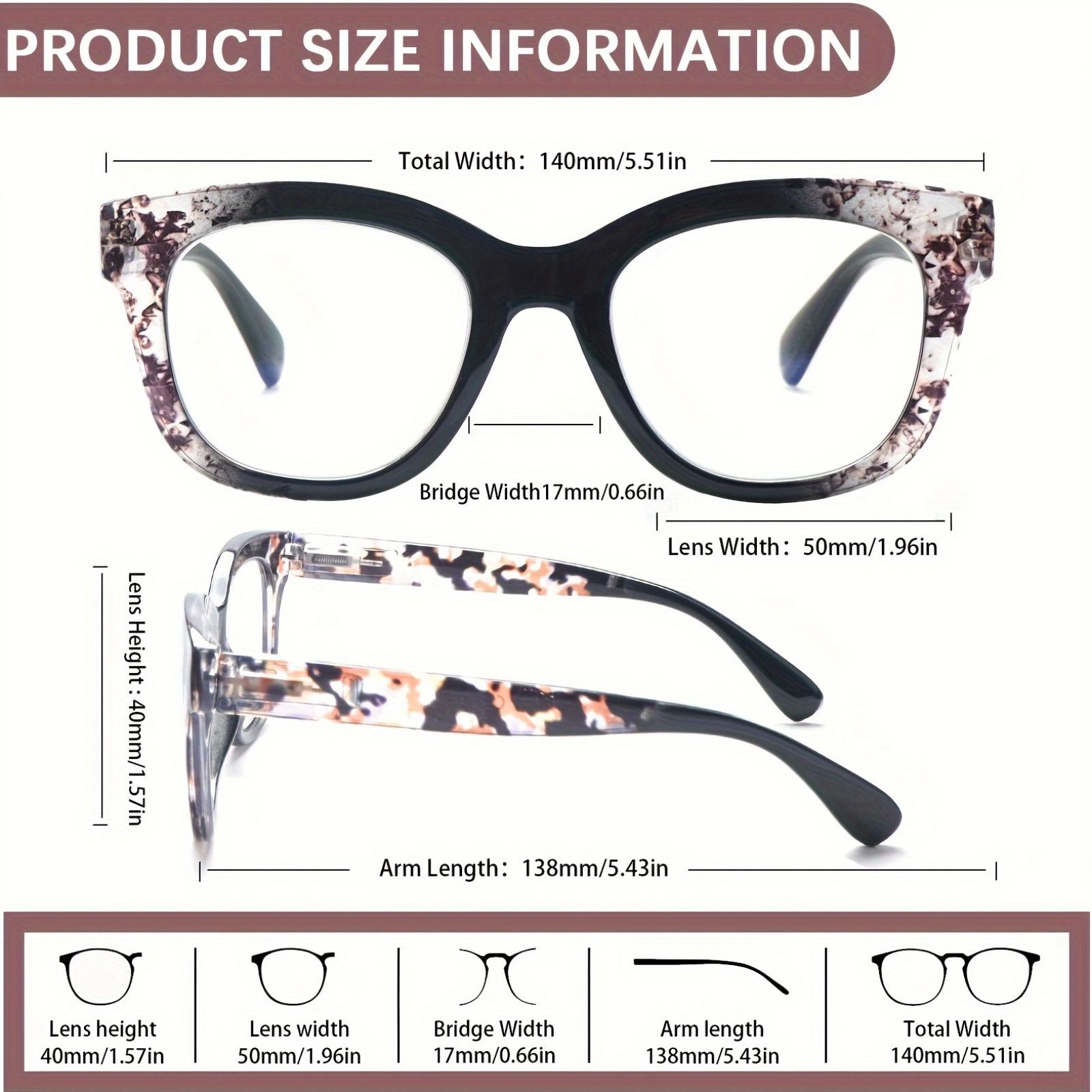 DEAAOK 3-Pack Fashionable Reading Glasses Blue Light Blocking Square Computer Readers For Women Dpring-Loaded Hinge