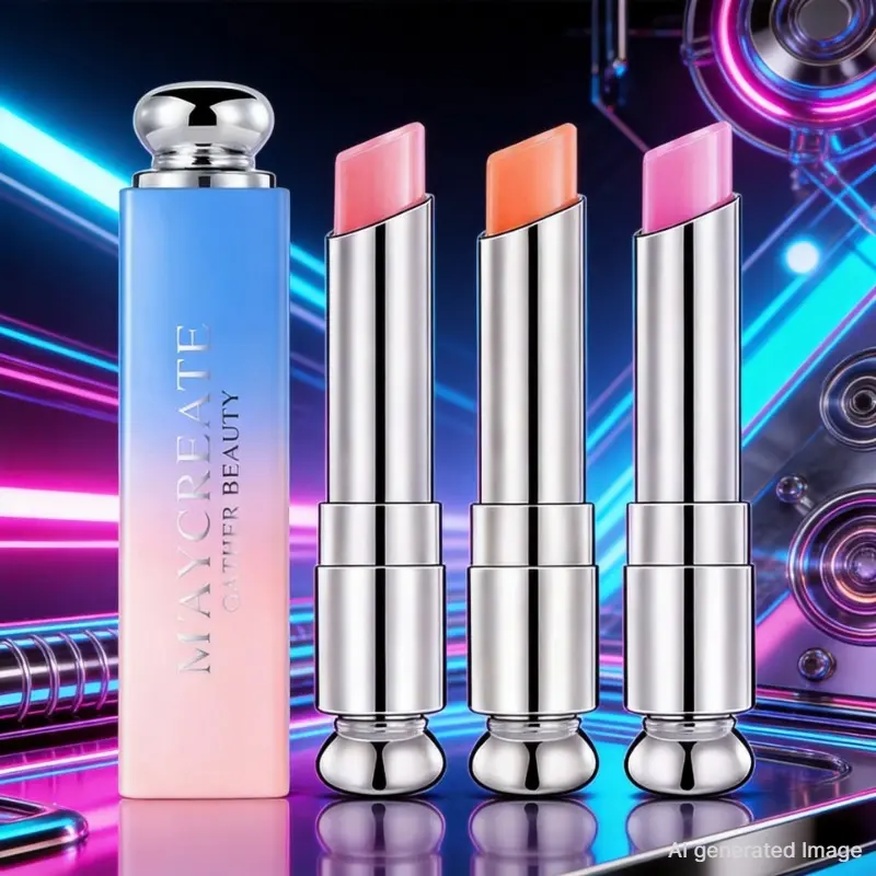 MAYCREATE Temperature Color Changing Lip Balm, Hydrating Glossy Temperature Sensitive Lipstick, Long Lasting Waterproof Jelly Lip Tint, Moisturizing Anti-Crack Lip Care, 3 Natural Shades Pink Orange for Daily Makeup