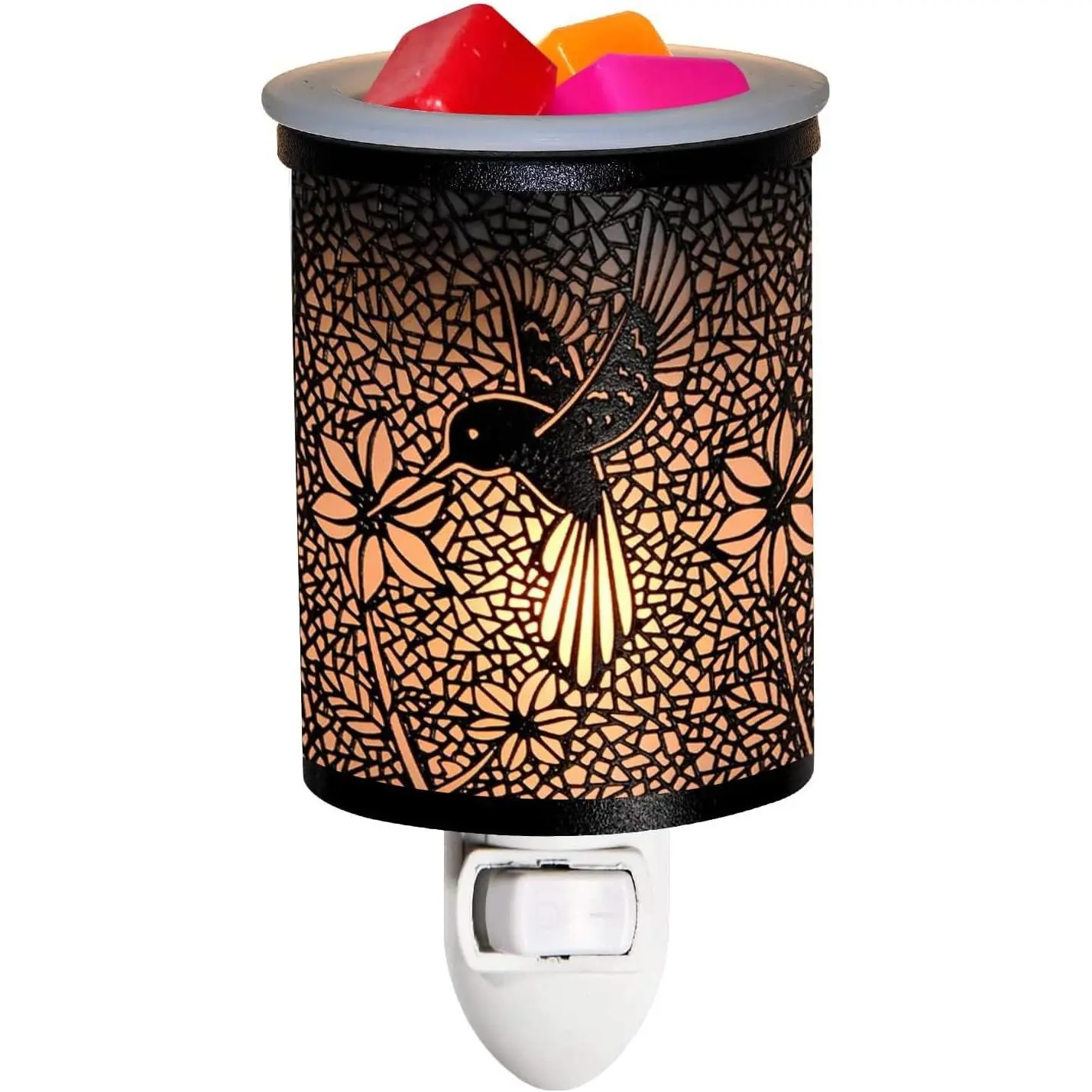 Metal Plug-in Wax Warmer with 1 count  Liner(Hummingbird) | Electric Wax Burner Melter  Warmer Night lamp,for  Bedroom Kitchen Garage Gifts Décor