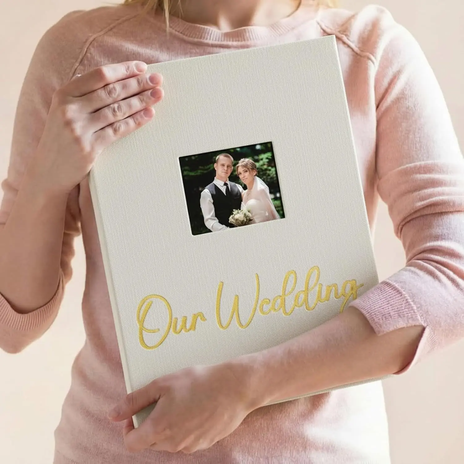 400 Pockets Personalized Wedding Photo Album for 4 x 6 In Pictures Our Wedding Photo Album Book with Front Window Linen Cover for Bridal Weddings  Family Memory Photos Anniversary