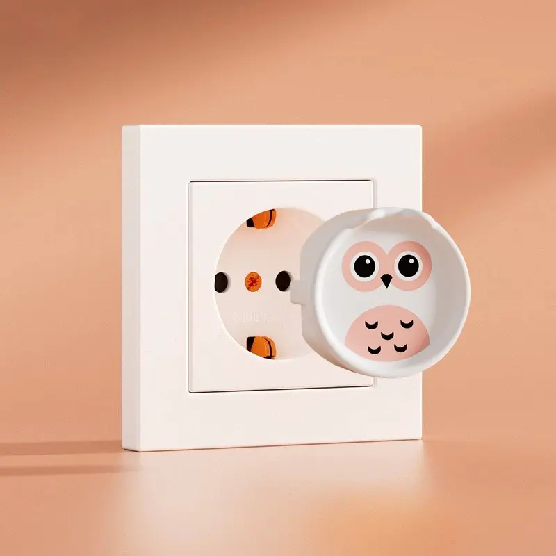 4 pcs EU Standard Socket Outlet Covers, Anti-Electric Shock Dustproof Plug Caps, Cute Decorative Socket Protectors for Living Room, Bedroom, Bathroom & Garage Reusable