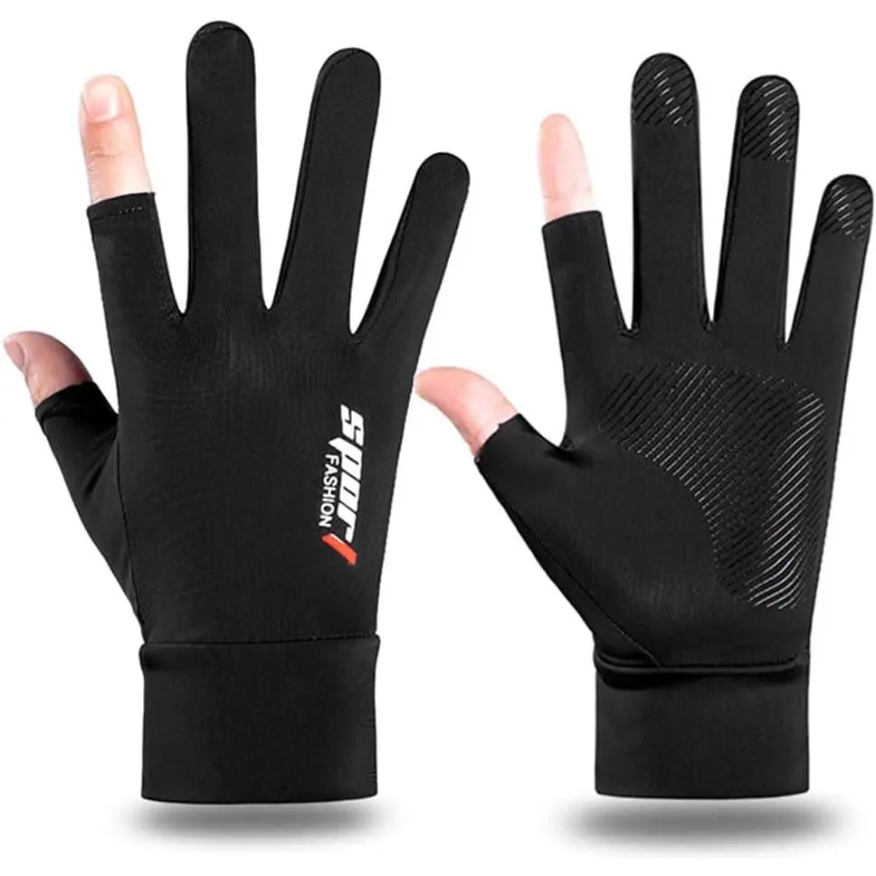 Men Summer Gloves UV Protection Driving Gloves Anti-Slip Touch Screen Gloves Outdoor Fishing Gloves