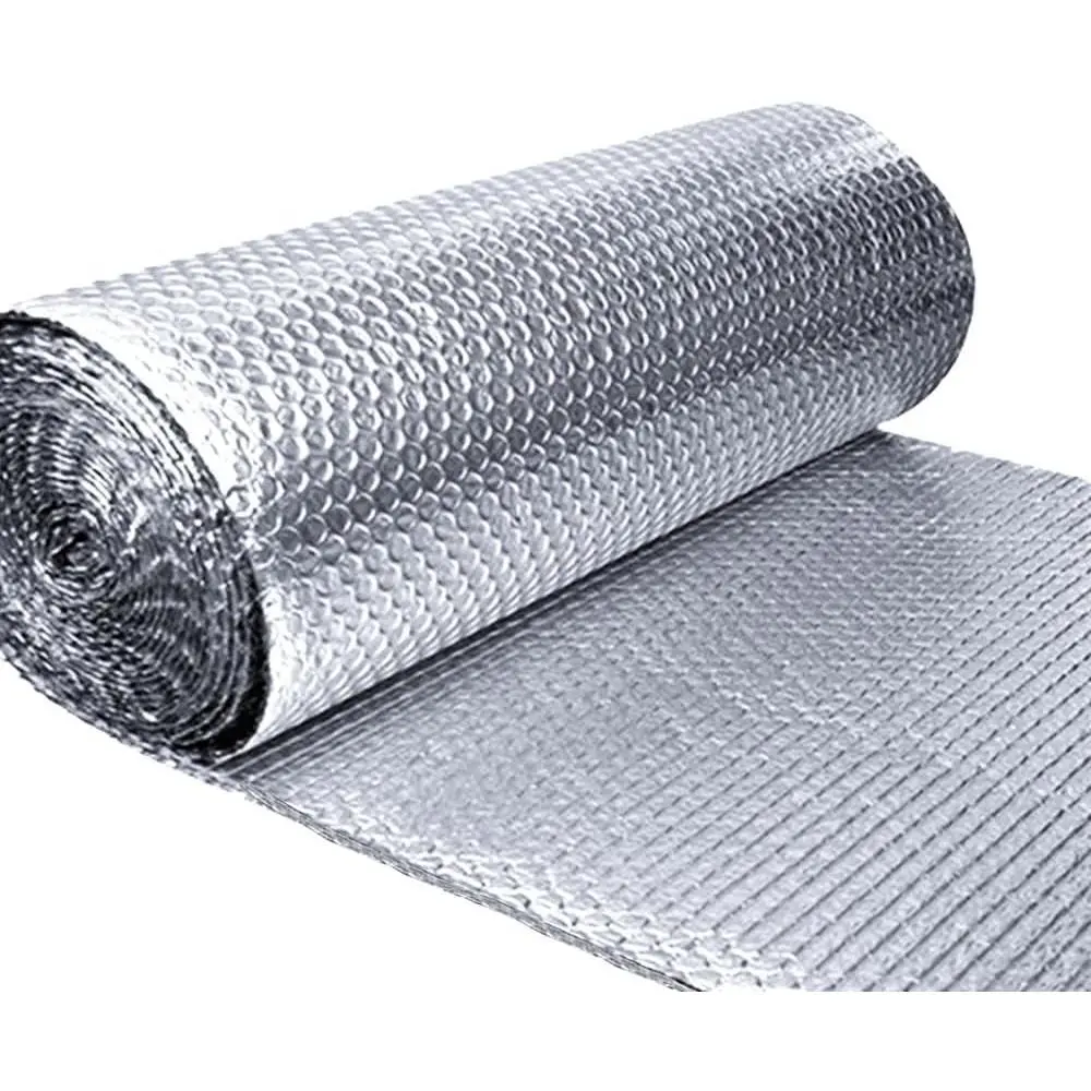 Double Reflective Insulation Foam Roll - 48"x10Ft B2 Fireproof Bubble Radiant Barrier, Engineered Foil Thermal Shield for Heat Blocking & Retention (Kitchenware Placemat & Coaster Compatible), Large Area