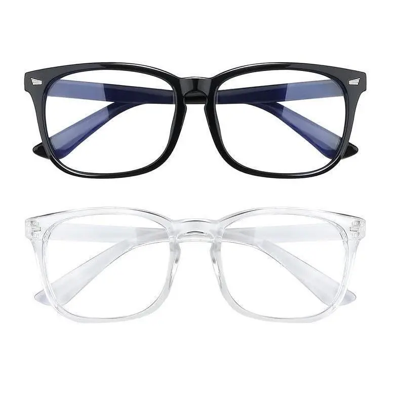 Computer Gaming Glasses – Trendy Square & Rectangle Frame Blocker Glasses for All Genders, Lightweight Durable Eyeglasses for Daily & Party Looks