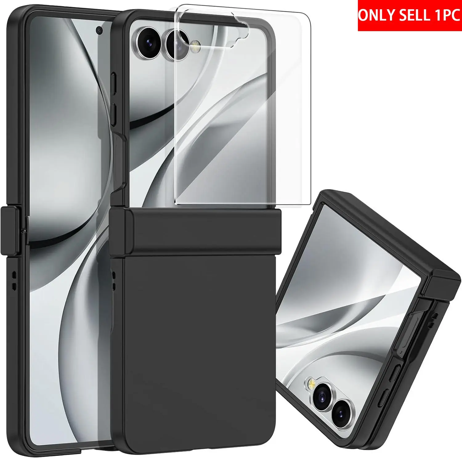 Candy-colored protective Smartphone case, Mobile phone accessory, with screen protector, hinge protection, and hard PC back plate, suitable for Motorola Razr 2024, Razr 70 60 50 Ultra