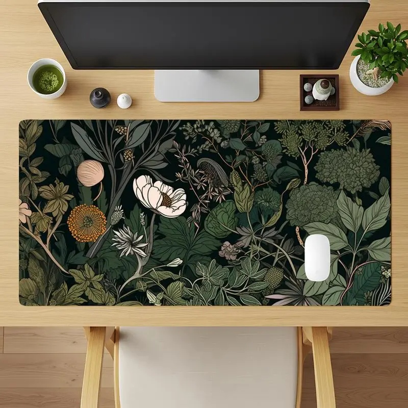 Vintage Botanical Desk Mat: William Morris Inspired Cottagecore Deskpad Mousepad Mouse Mat Large Desk Mat Carpet