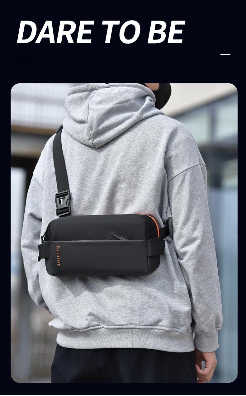 2026 New Trendy Cool Men's Bag, Crossbody Motorcycle Bag, Street Style Sports Car Crossbody Men's Bag, Waterproof Leather Chest Bag for Men