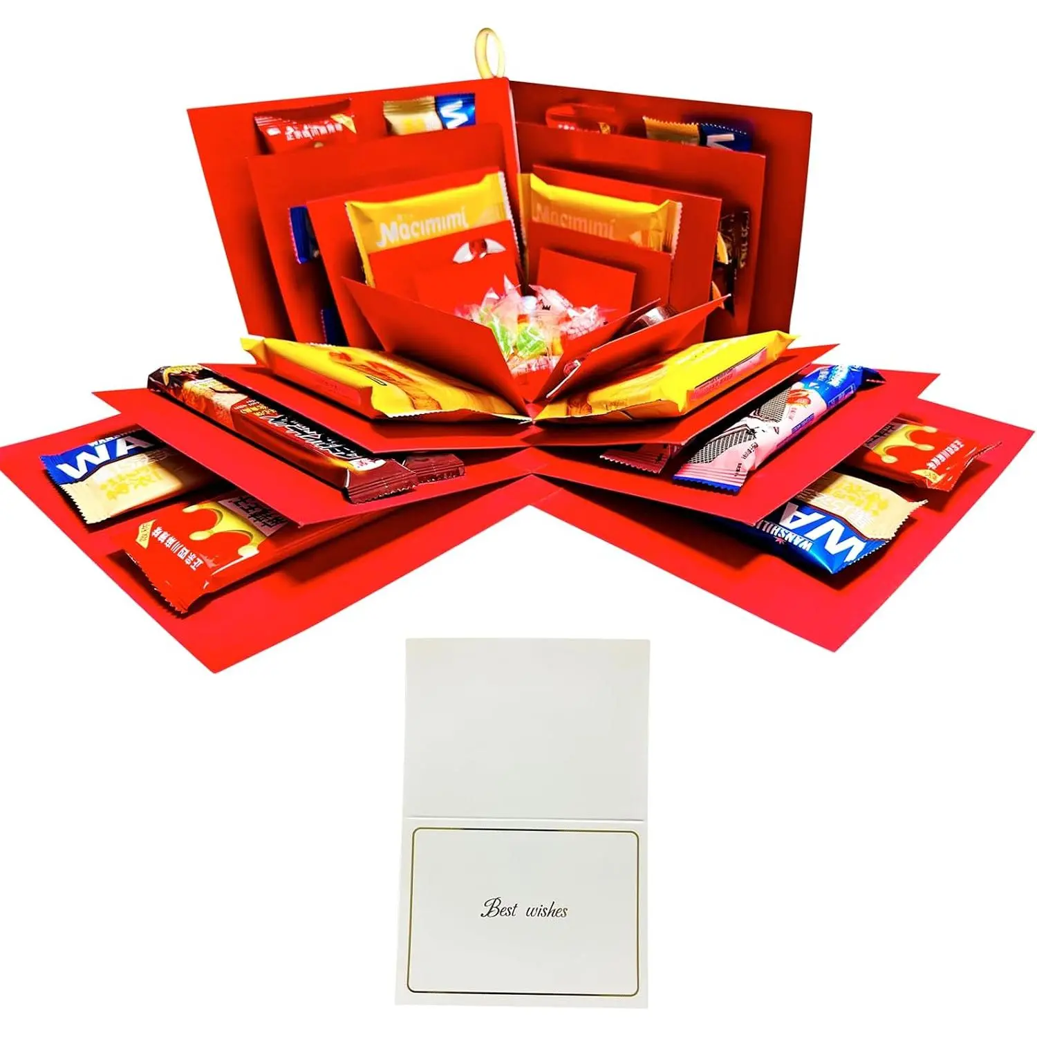 5 Layer  Box, Multi Layered Explosion Photo DIY Box | Creative  Picture  for Important Days and Holidays. (RED)