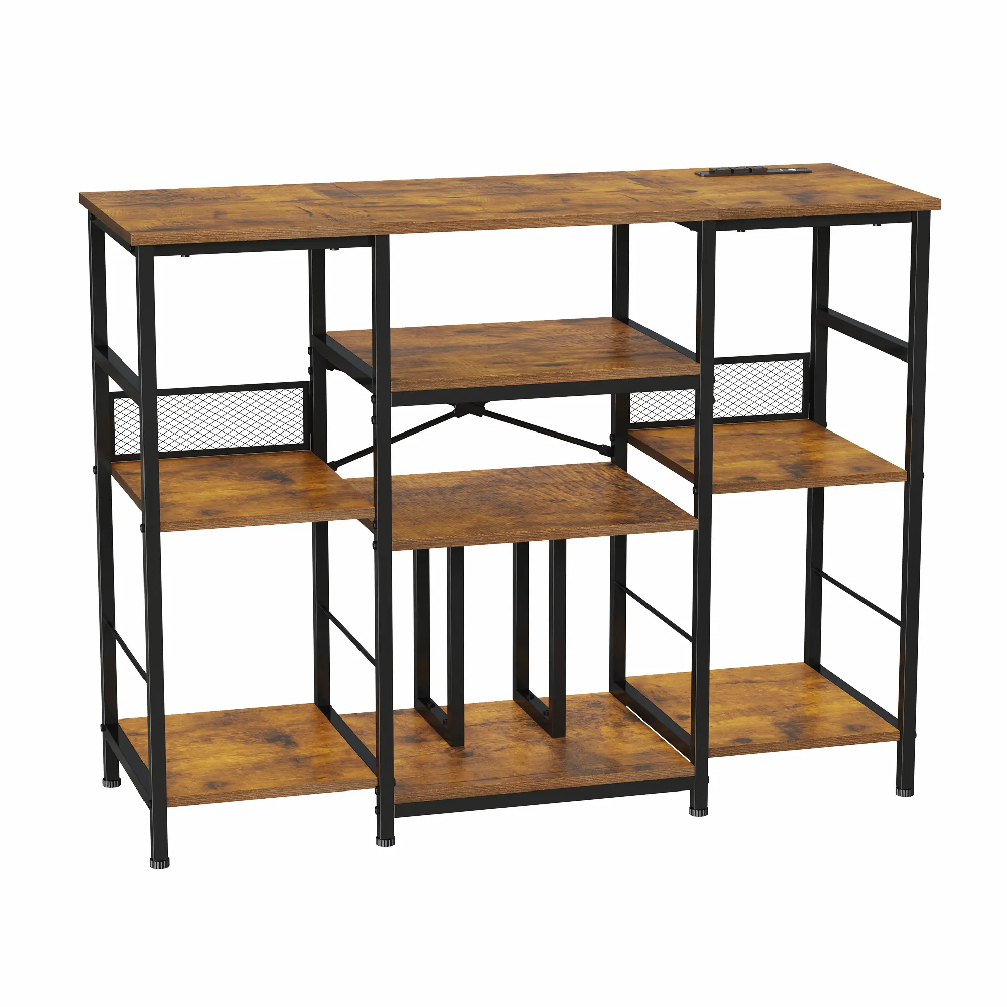 Utility Racks, 3-Tier Large Wooden CD Storage Shelf, Vertical Organizer for CDs, DVDs, Vinyl Records, Books, Games, Brown Retro Media Display Rack