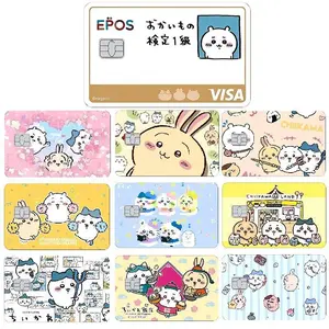 Anime Chiikawa Hachiware Usagi Poker Sticker Film Tape Skin for Credit Card Debit Card Cartoon Waterproof Stickers Small Chip
