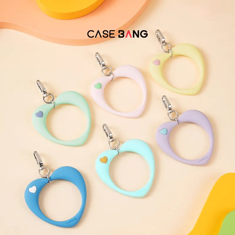 CASEBANG Cute and Elegant Heart Loop Mobile Lanyard Charm - Universal Phone Accessory Compatible with All Phones and Cases, Detachable Wrist Strap, Accessories, Unisex