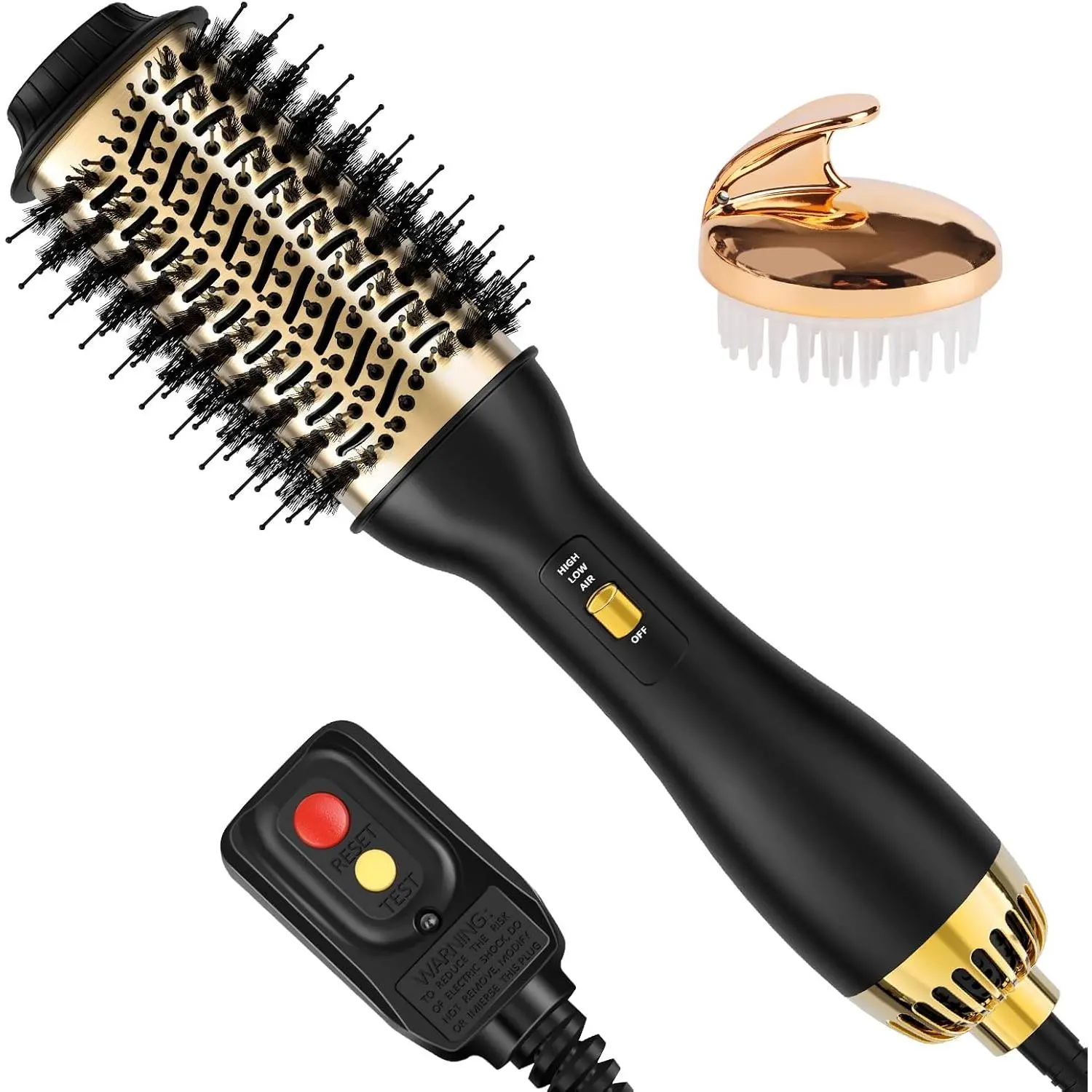 4-in-1 Multi-Functional Styler Hot Air Brush with Oval Barrel - Salon-Grade Bathroom Styling Tool for All Hair Types, Hair Styling Ideas