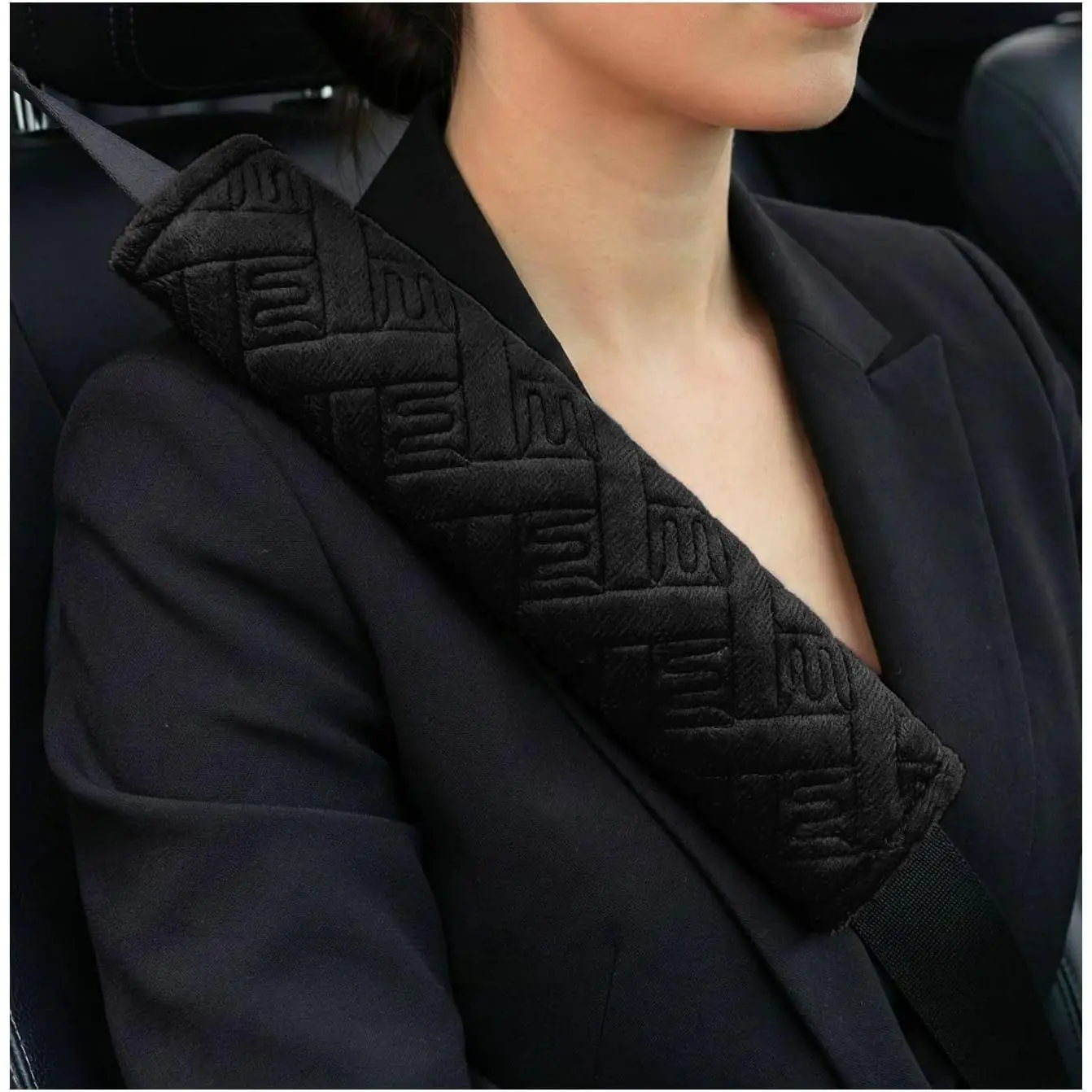 2 count  Seat Belt Pads, Soft Auto Seatbelt Cushion  Strap Cover for Comfortable Driving,   Seat Strap Pad Helps Protect You  &  (Black)
