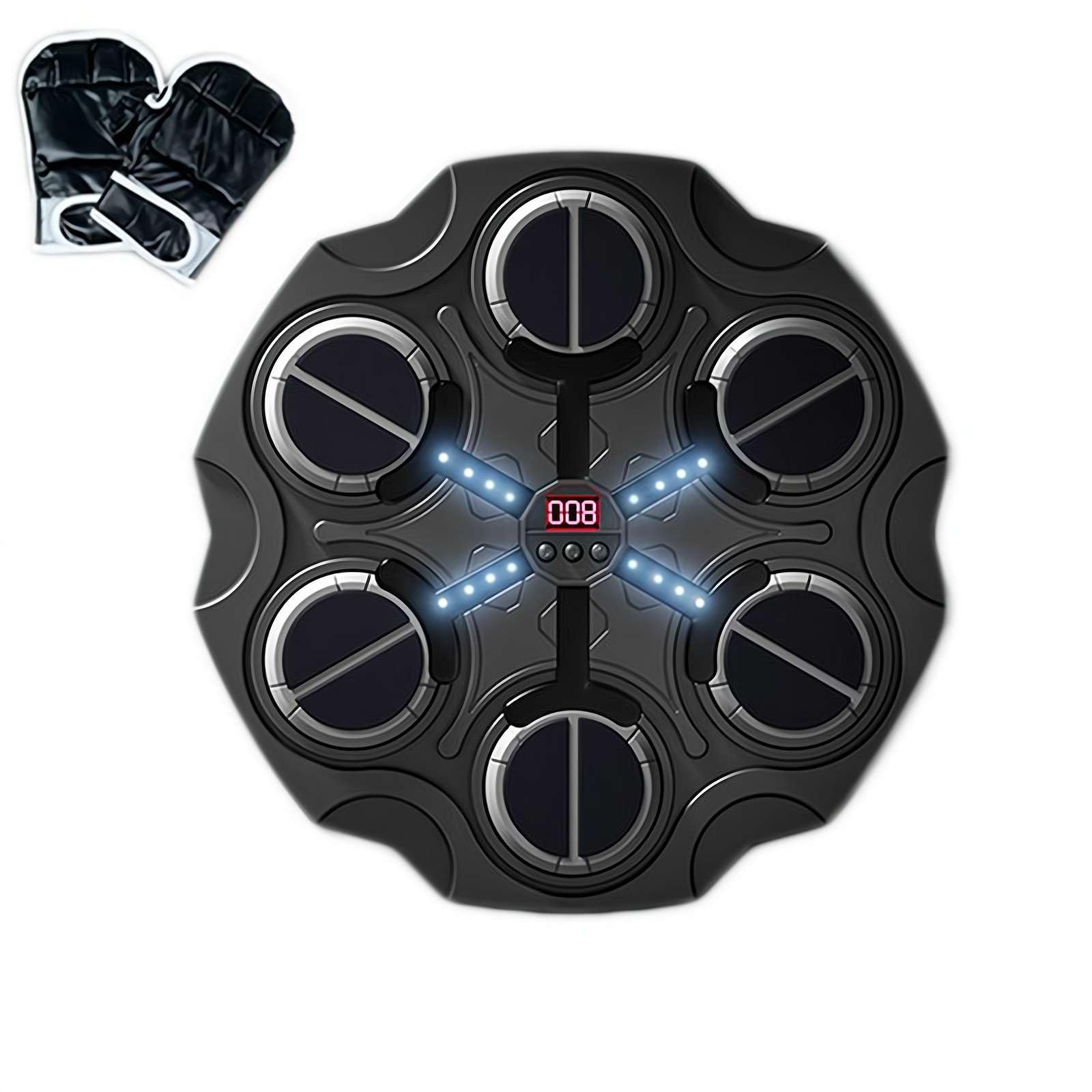 Music Boxing Machine Smart Bluetooth-compatible Wall-Mounted Kids Training Equipment, Electronic Punching Target, Boxing Speed Trainer, Includes Gloves, Perfect Gift for Boys & Girls Boxing Set