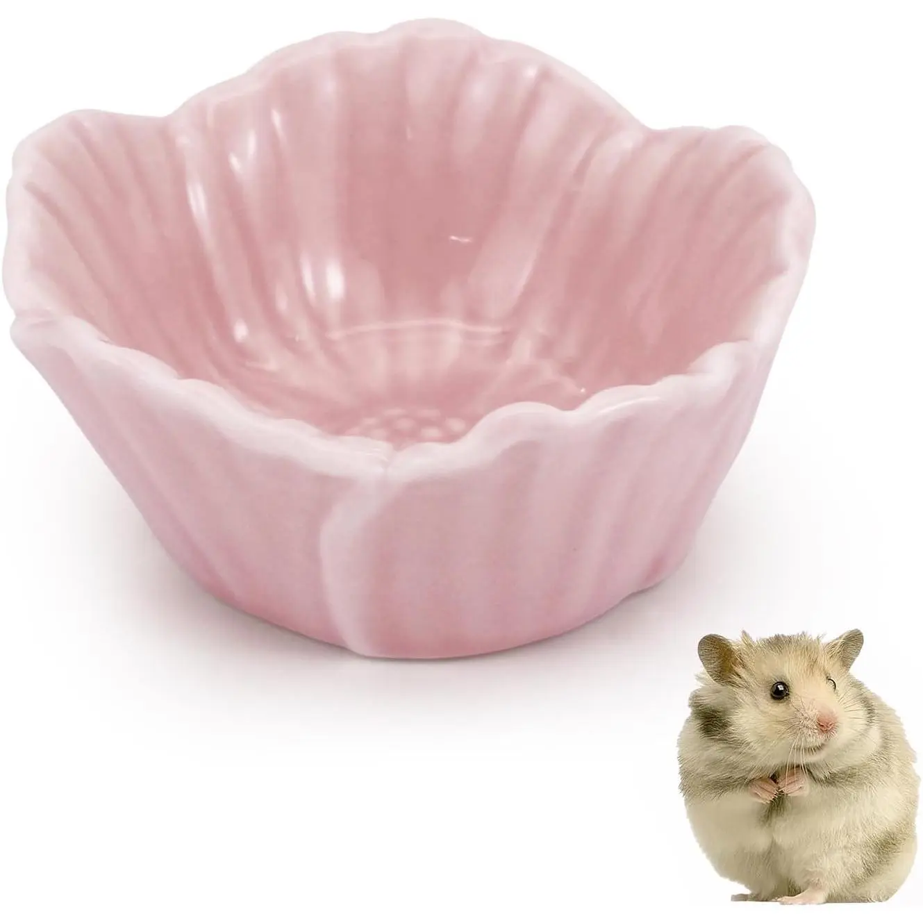 Small Ceramic  Hamster Bowl, Easy to Clean Anti Flipping Hamsters  and Water Bowl, Small  Bowls for  Hamster, Parrots (, s)