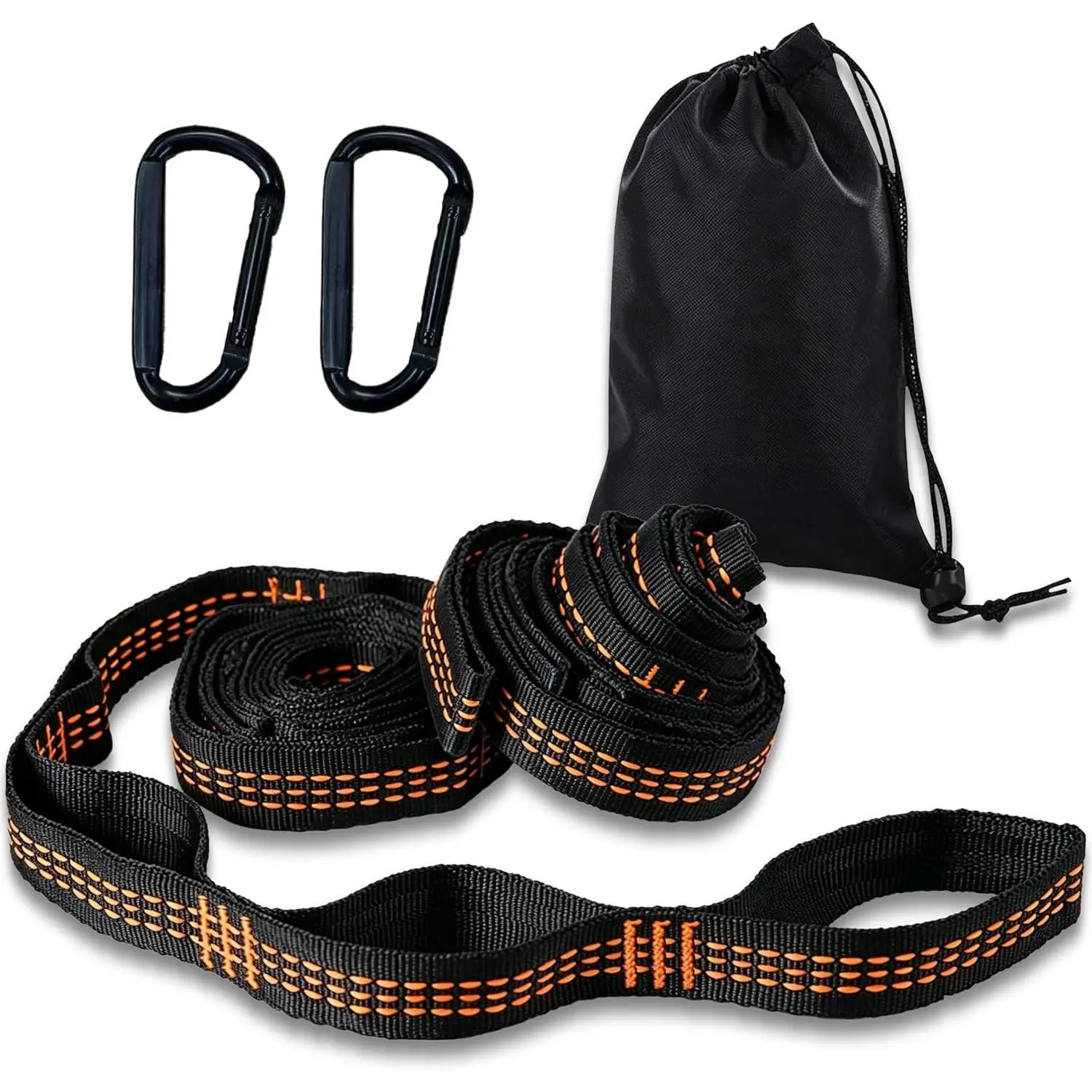 2pcs Hammock Straps with Carabiners, 10 Feet Long & 19 Adjustable Loops Total- Quick & Easy Setup for Hammock,Swing. Extra Strong, Lightweight & Tree Friendly.
