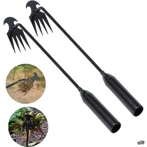 4 Teeth Manganese Steel Forged Hand Weed Puller Tool, Portable Uprooting Garden Weeder, Labor-Saving Weeding Tool For Backyard Farm Vegetable Planting & Garden Maintenance