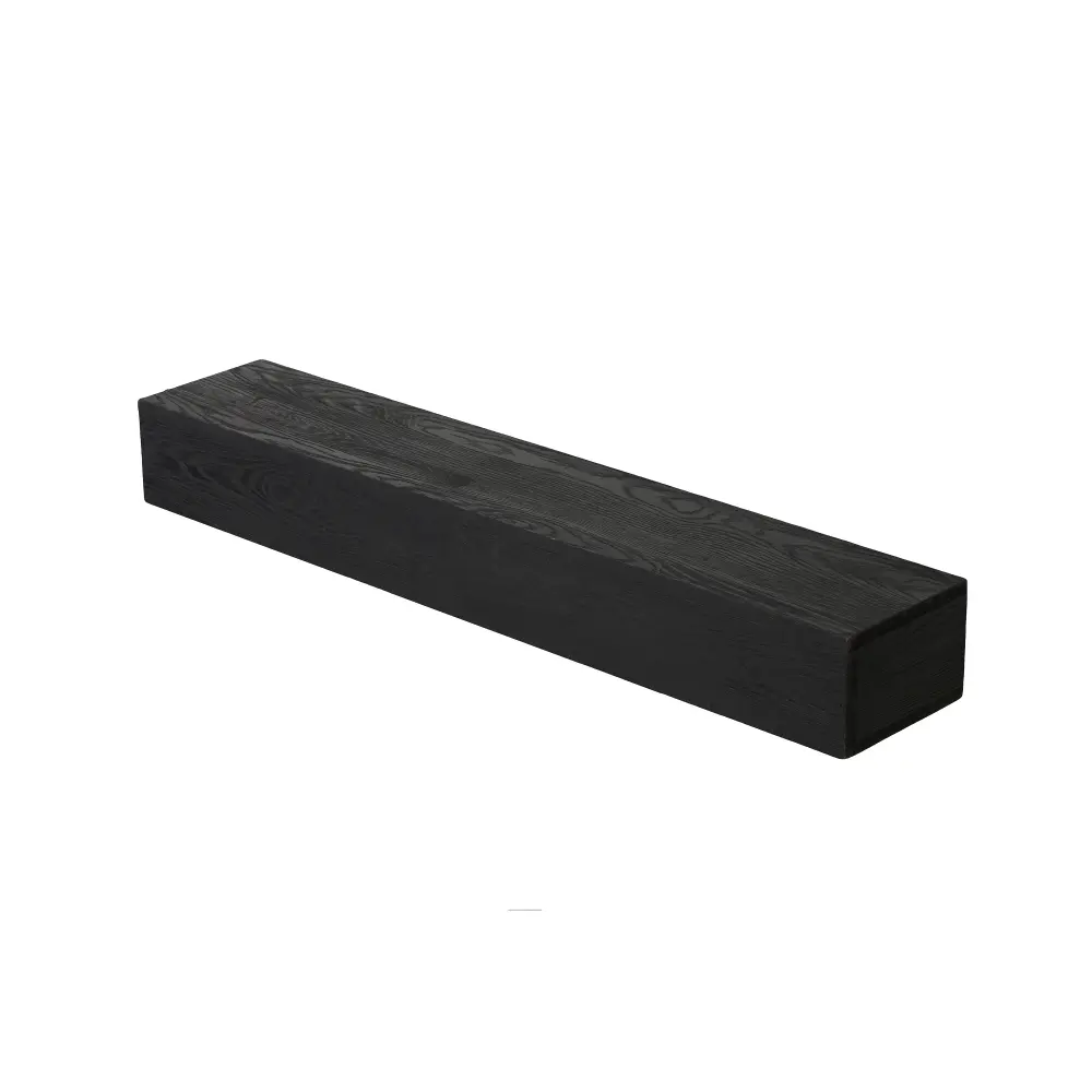 48'' Embossed Fireplace Mantel Western Red Cedar Wall-Mounted & Floating Shelf for Home Decor