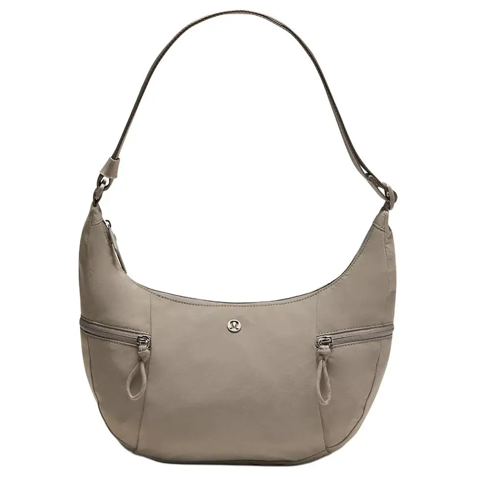 Lululemon 6L Logo Crossbody Bag – Unisex Recycled Nylon Shoulder Bag in Warm Grey