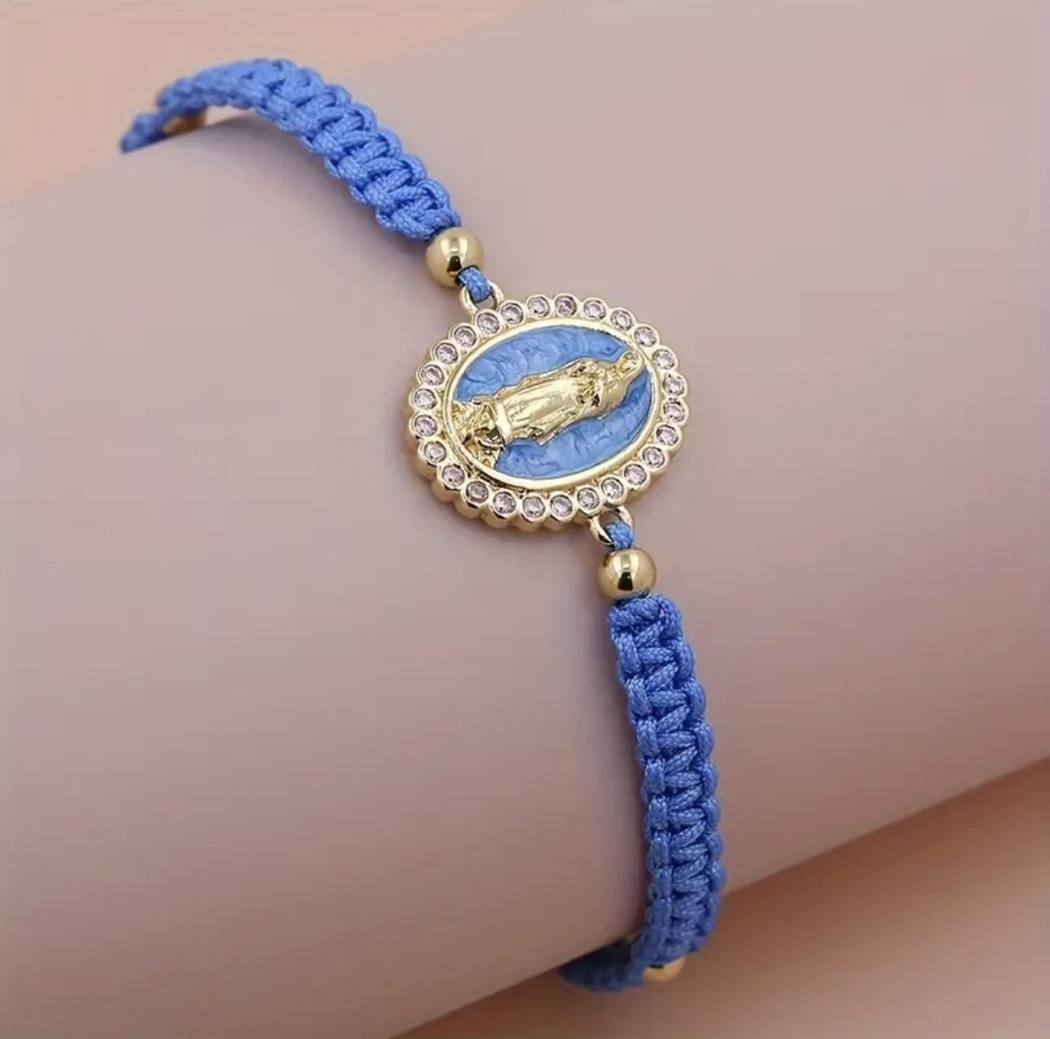 Adjustable Virgencita Chram Bracelets for Couple, Family Friendship Bracelets, Best Friend Gift for New Year Valentine's Day
