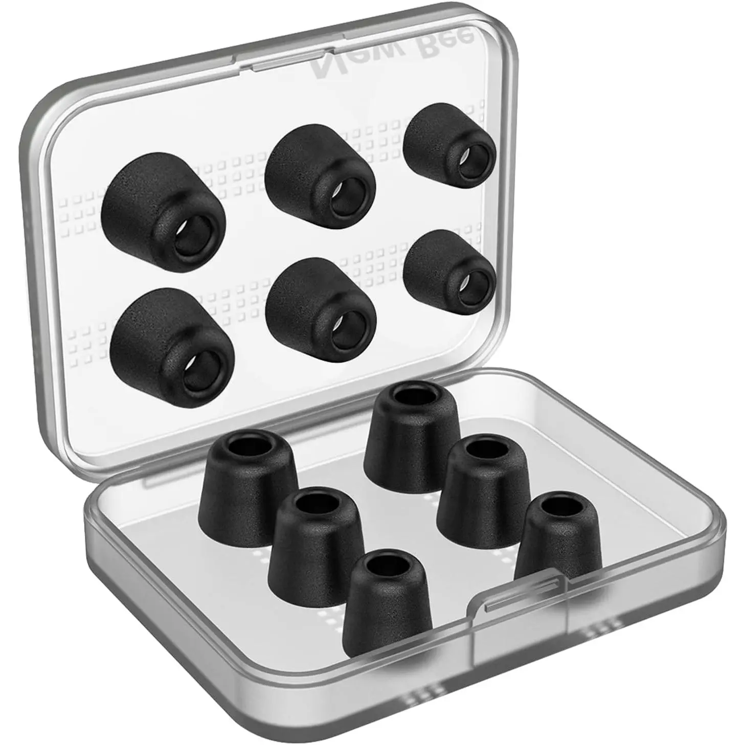 [6 Pairs] Earphone Tips  12 count  Earbud Tips Blocking Out Ambient Noise Memory  Earbuds Inner 4.9mm for in-Ear Headphones with 5mm-7mm Tips (Black, S/M/L)