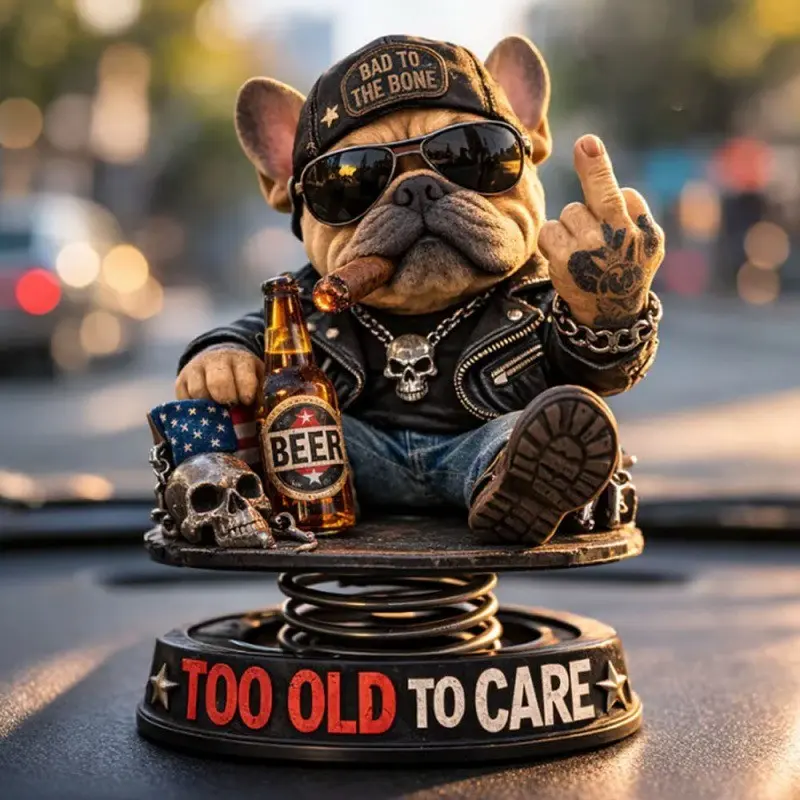 Funny Resin Bull Terrier Car Ornament, Unique Vehicle Decoration, Handmade Craftsmanship, Perfect for Adding Personality to Your Ride
