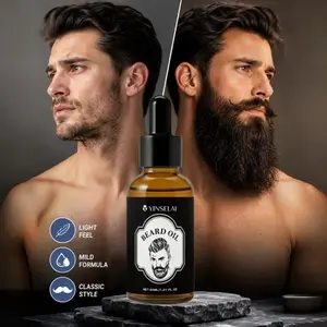 Men's Beard Thickening Essence, 30ML Hydrating Formula, Instantly Fuller & Denser, Ideal for Mustache & Goat Beards, Perfect Gift