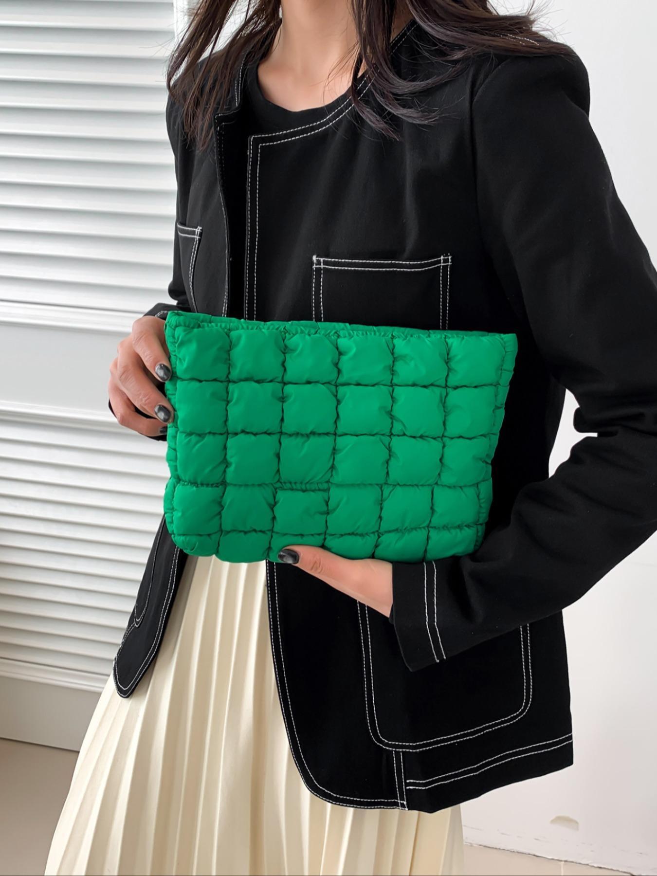 Large Capacity Quilted Design Clutch, Travel Storage Bag With Zipper, Travel Essentials, Perfect Christmas Gift Idea, Quilted Purse