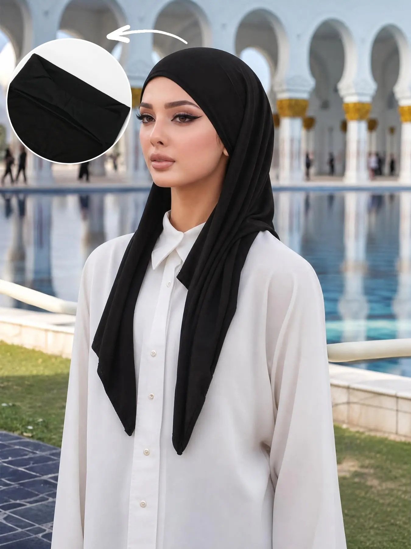Women's Fashion Hairband, Lint-Free Cotton Triangle Scarf, Soft Fabric, Lightweight Quick-Dry, Muslim Daily Wear, Sun Protection Headscarf Hijab
