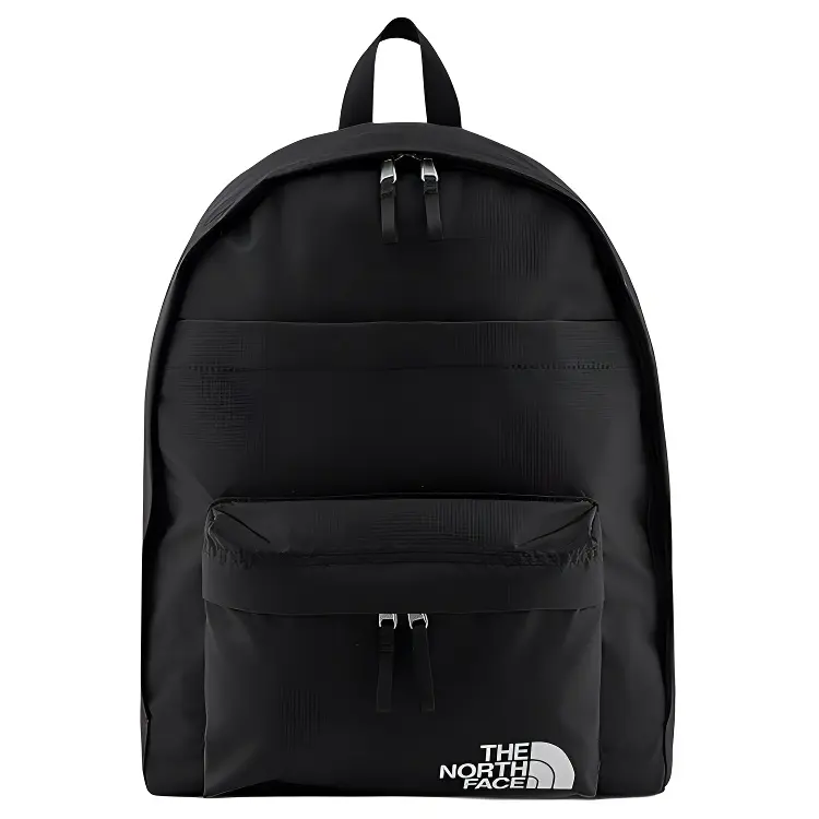 The North Face 28.7L Outdoor Backpack – Unisex, Zippered Logo Design, Black Nylon