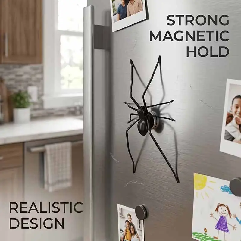 1pc Large Spider Shaped Fridge Magnet, Prank Scary Fun Magnetic Decor Design Suitable for Kitchen Office Whiteboard Storage Cabinet Multi-Scene Arrangement Funny Fridge Magnets